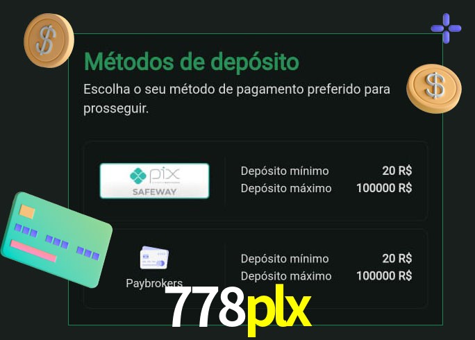 O cassino 778plx oferece uma grande variedade de métodos de pagamento